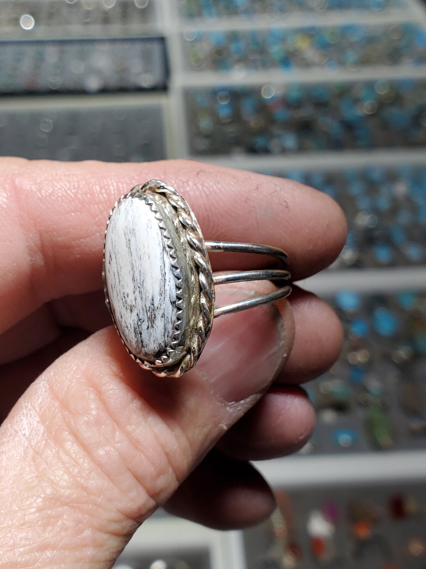 White buffalo ring size 11