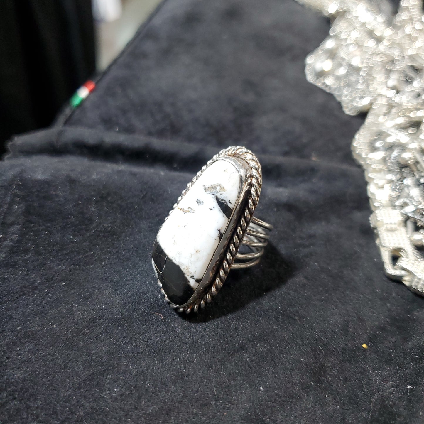 Large white buffalo ring  size 9
