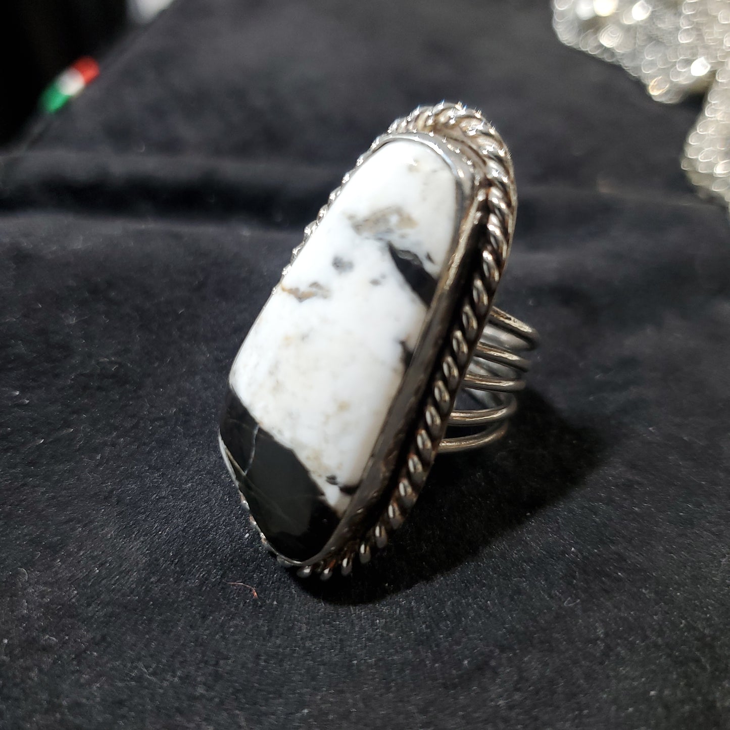 Large white buffalo ring  size 9