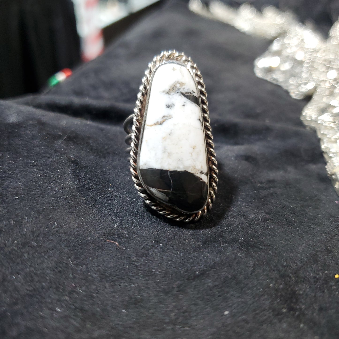 Large white buffalo ring  size 9