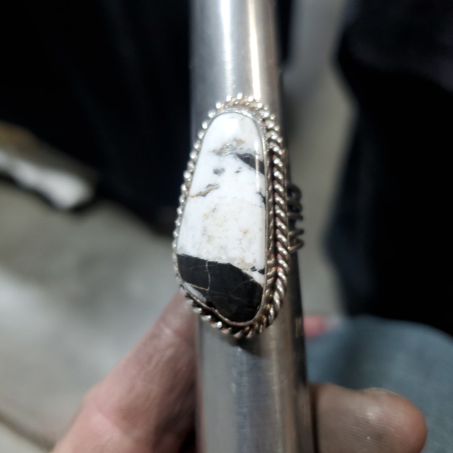 Large white buffalo ring  size 9