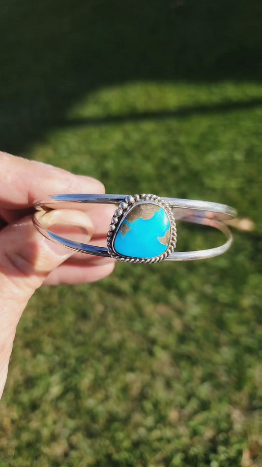 5 1/2 inch turquoise and sterling stacking cuff
