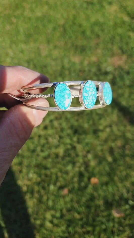 Three stone cuff bracelet